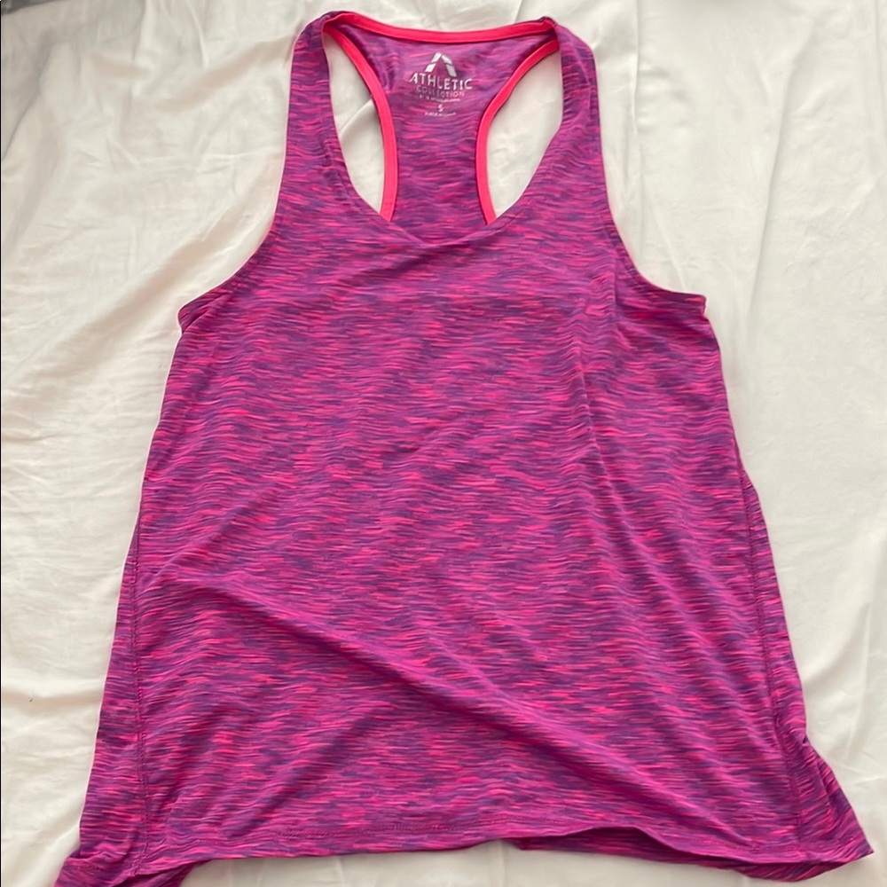 Pink Sleeveless Racerback Tank Top Relaxed Fit